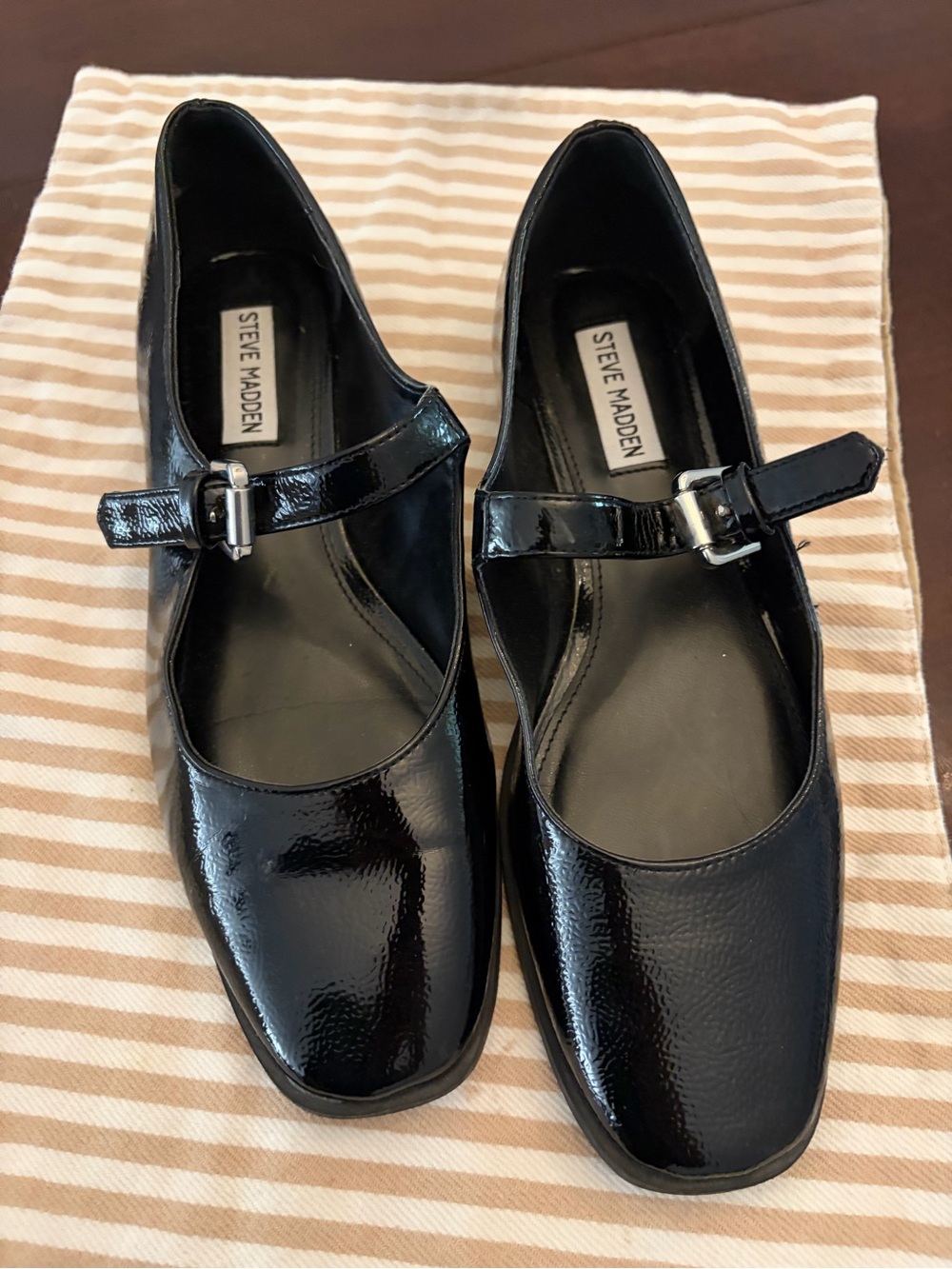 Steve Madden Black Patent Mary Jane Loafers